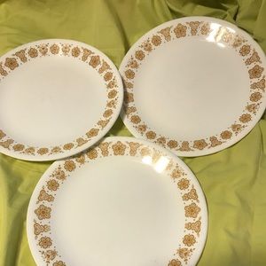 3-Corelle Livingware Butterfly Gold plate 8 1/2"